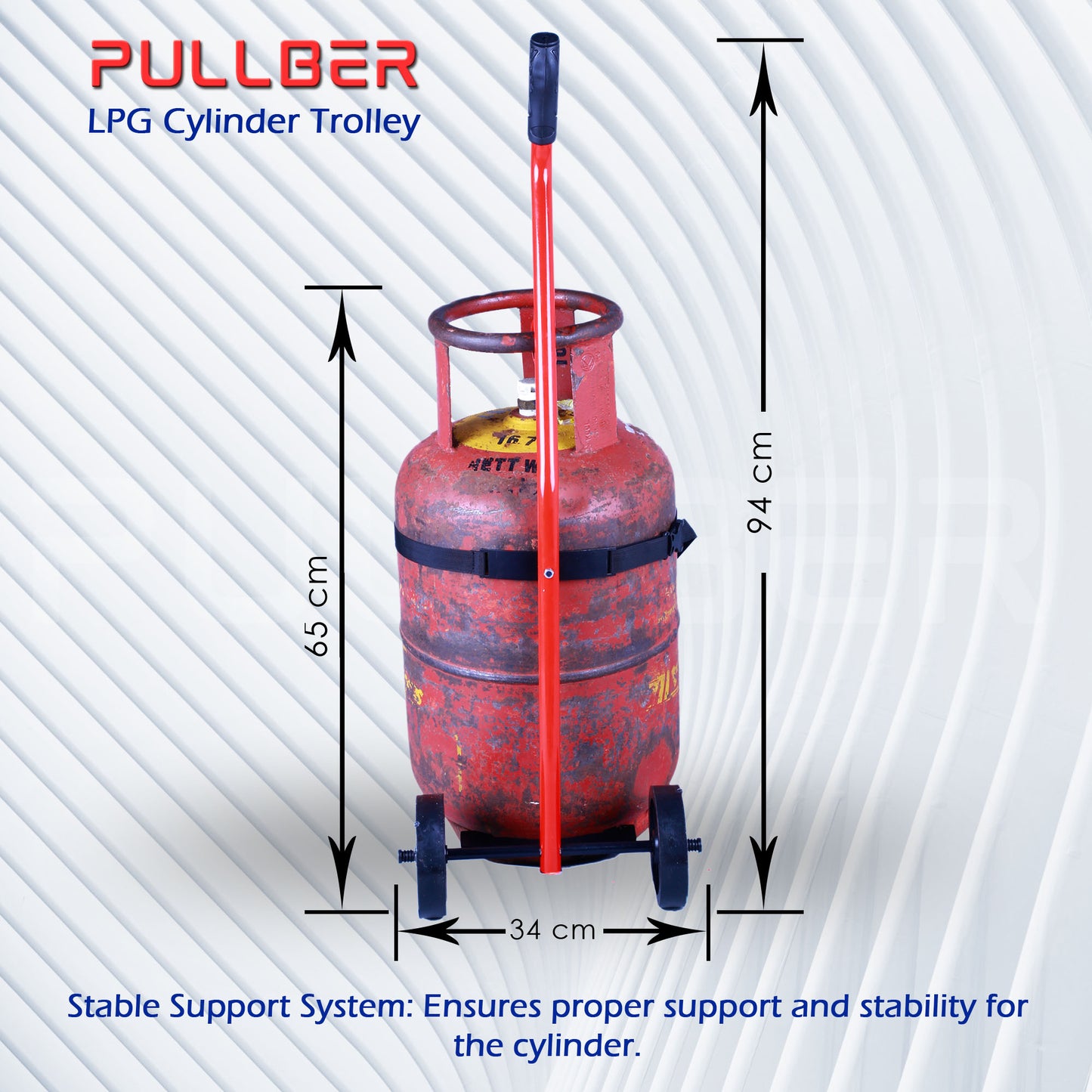 PULLBER EasyRoll Gas Cylinder Trolley - Effortless and Safe LPG Cylinder Handling for Everyone