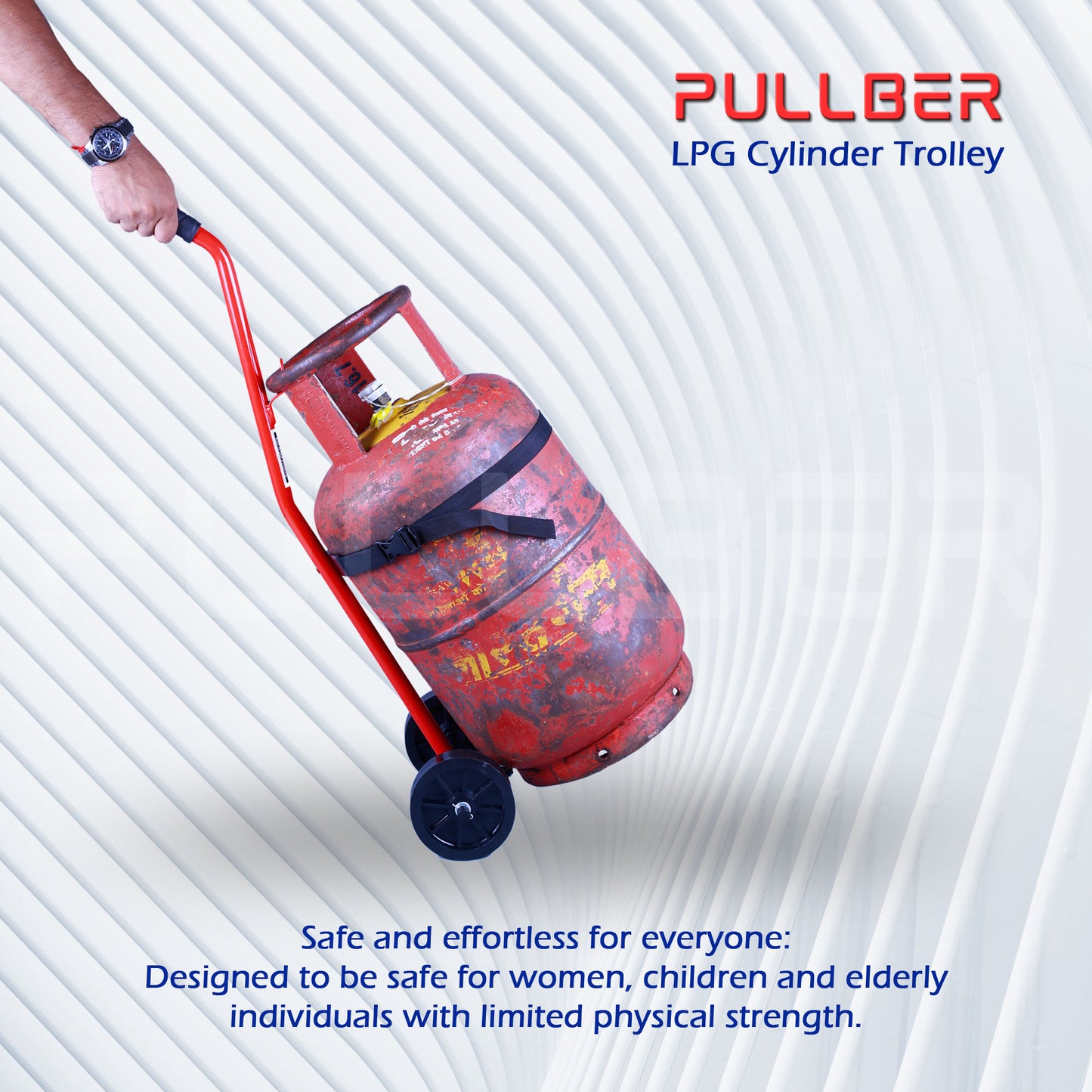 PULLBER EasyRoll Gas Cylinder Trolley - Effortless and Safe LPG Cylinder Handling for Everyone